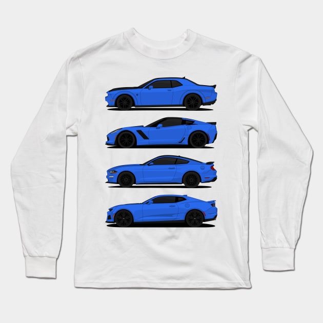 AMERICAN MUSCLE BLUE Long Sleeve T-Shirt by VENZ0LIC